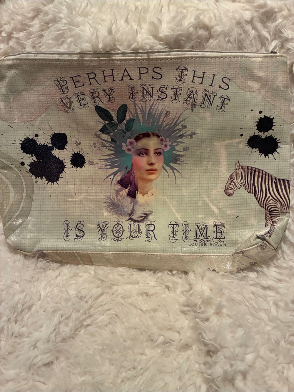 Papaya Art large zippered bag 9x13 inches